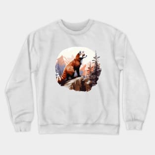 Red Panda In Nature Crewneck Sweatshirt